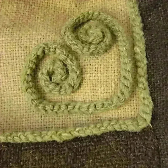 OLGA FISCH FOLKLORE ECUADOR BURLAP WOOL EMBROIDERED OVERSIZED KIMONO JACKET - Picture 11 of 15